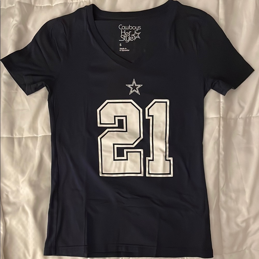 Women's Dallas Cowboy Navy V-Neck Top